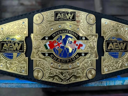 AEW INTERNATIONAL CHAMPIONSHIP BELT AEW REPLICA WRESTLING TITLE 2MM BRASS