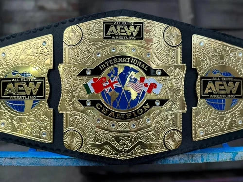 AEW INTERNATIONAL CHAMPIONSHIP BELT AEW REPLICA WRESTLING TITLE 2MM BRASS